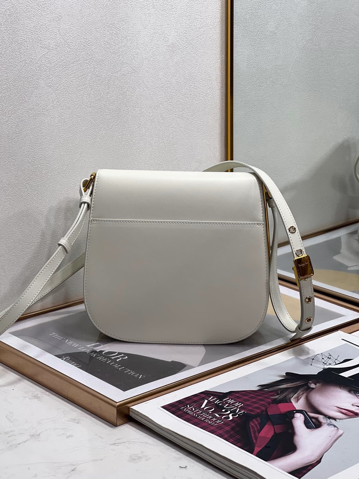 Dior Bobby Frame Bag In White Box Calfskin - Image 7