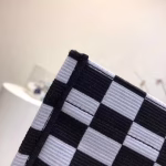 Dior Book Tote Bag In Black/White Checkered Canvas - Image 6