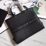 Dior Book Tote Bag In Black Oblique Embossed Calfskin - Image 7