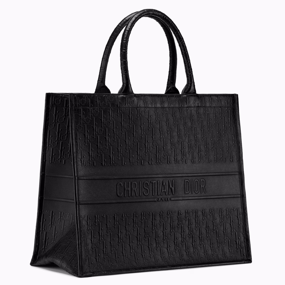 Dior Book Tote Bag In Black Oblique Embossed Calfskin - Image 1