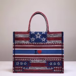 Dior Book Tote Bag In American Flag Embroidered Canvas - Image 7