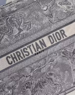 Dior Large Book Tote In Gray Toile de Jouy Reverse Embroidery - Image 2