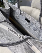 Dior Large Book Tote In Gray Toile de Jouy Reverse Embroidery - Image 7