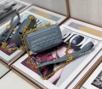 Dior Micro Caro Bag In Blue Cannage Calfskin - Image 7