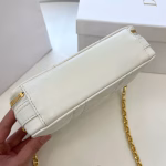 Dior Caro Box Bag with Chain in White Macrocannage Calfskin - Image 2