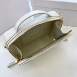 Dior Caro Box Bag with Chain in White Macrocannage Calfskin - Image 9