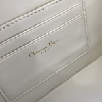 Dior Caro Box Bag with Chain in White Macrocannage Calfskin - Image 3