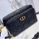 Dior Caro Double Pouch In Black Cannage Calfskin - Image 8