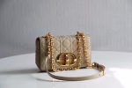 Dior Small Caro Bag In Beige Cannage Calfskin - Image 5