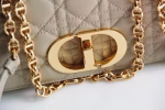 Dior Small Caro Bag In Beige Cannage Calfskin - Image 4
