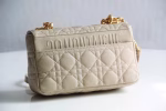 Dior Small Caro Bag In Beige Cannage Calfskin - Image 10