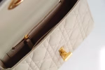 Dior Small Caro Bag In Beige Cannage Calfskin - Image 2