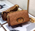 Dior Small Caro Bag In Brown Cannage Calfskin - Image 7