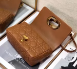 Dior Small Caro Bag In Brown Cannage Calfskin - Image 2