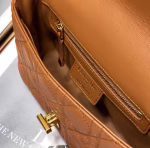 Dior Small Caro Bag In Brown Cannage Calfskin - Image 3
