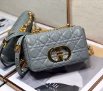 Dior Small Caro Bag In Grey Cannage Calfskin - Image 7