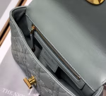 Dior Small Caro Bag In Grey Cannage Calfskin - Image 4