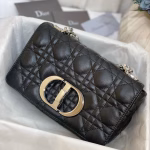 Dior Small Caro Bag In Noir Cannage Calfskin - Image 9