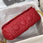 Dior Small Caro Bag In Red Cannage Calfskin - Image 9