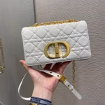 Dior Small Caro Bag In White Cannage Calfskin - Image 6