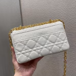 Dior Small Caro Bag In White Cannage Calfskin - Image 4