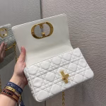 Dior Small Caro Bag In White Cannage Calfskin - Image 5