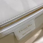 Dior Small Caro Bag In White Cannage Calfskin - Image 8