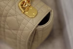 Dior Caro Medium Bag In Beige Cannage Calfskin - Image 7