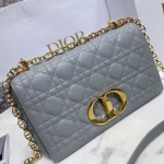 Dior Caro Medium Bag In Grey Cannage Calfskin - Image 4