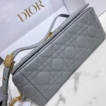 Dior Caro Medium Bag In Grey Cannage Calfskin - Image 7
