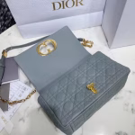 Dior Caro Medium Bag In Grey Cannage Calfskin - Image 3