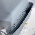 Dior Caro Medium Bag In Grey Cannage Calfskin - Image 6