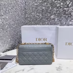 Dior Caro Medium Bag In Grey Cannage Calfskin - Image 8