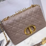 Dior Caro Medium Bag In Taupe Cannage Calfskin - Image 5