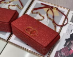 Dior Medium Dioramour Caro Red Bag with Heart Motif - Image 4