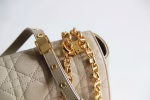 Dior Large Caro Bag In Beige Cannage Calfskin - Image 8