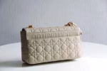 Dior Large Caro Bag In Beige Cannage Calfskin - Image 2
