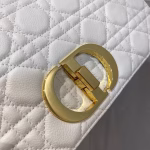 Dior Large Caro Bag In White Cannage Calfskin - Image 2