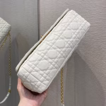 Dior Large Caro Bag In White Cannage Calfskin - Image 9