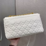Dior Large Caro Bag In White Cannage Calfskin - Image 4