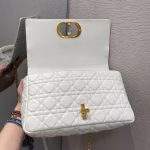 Dior Large Caro Bag In White Cannage Calfskin - Image 7