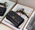 Dior Caro Chain Pouch In Black Cannage Calfskin - Image 9