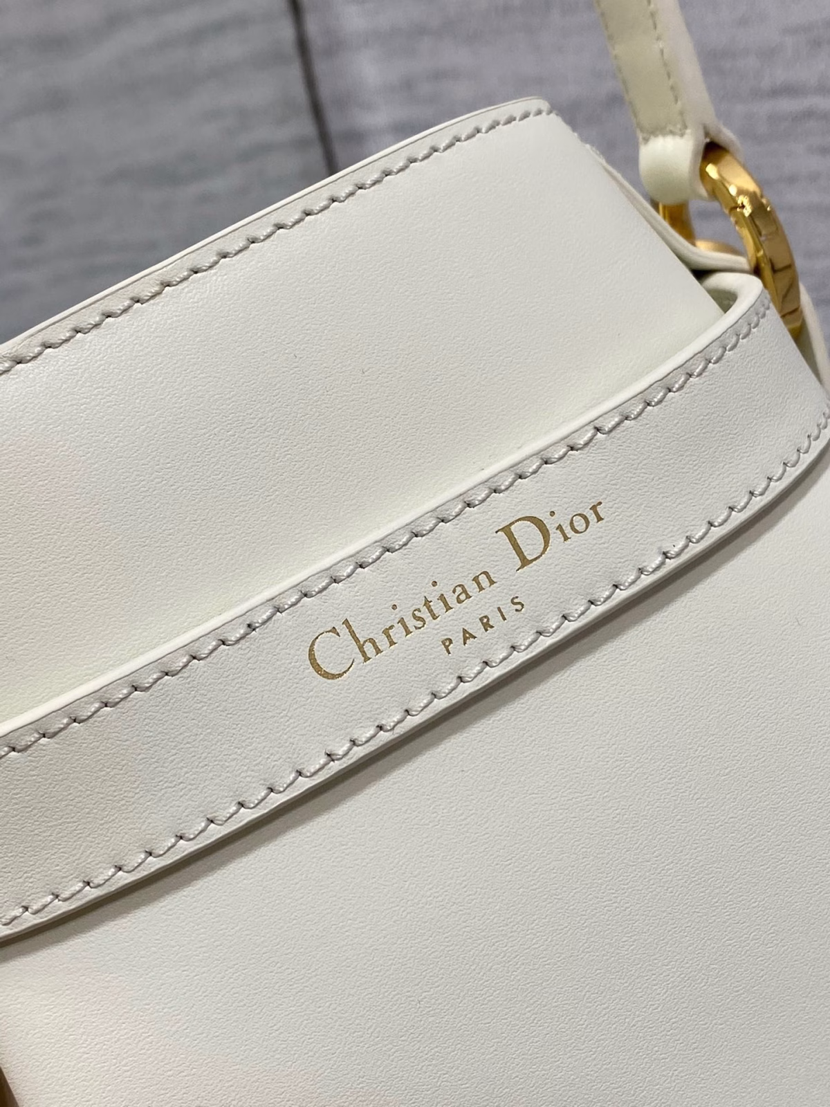 Dior C'est Medium Bag in White Saddle Calfskin - Image 9