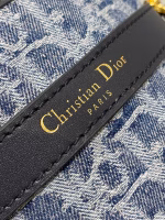 Dior C'est Medium Bag in Blue Denim Oblique Jacquard - Image 5