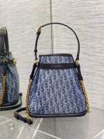 Dior C'est Medium Bag in Blue Denim Oblique Jacquard - Image 7