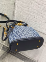 Dior C'est Medium Bag in Blue Denim Oblique Jacquard - Image 9