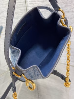 Dior C'est Medium Bag in Blue Denim Oblique Jacquard - Image 3
