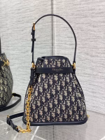 Dior C'est Medium Bag in Blue Oblique Jacquard - Image 8