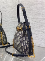 Dior C'est Medium Bag in Blue Oblique Jacquard - Image 2