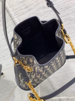 Dior C'est Medium Bag in Blue Oblique Jacquard - Image 5